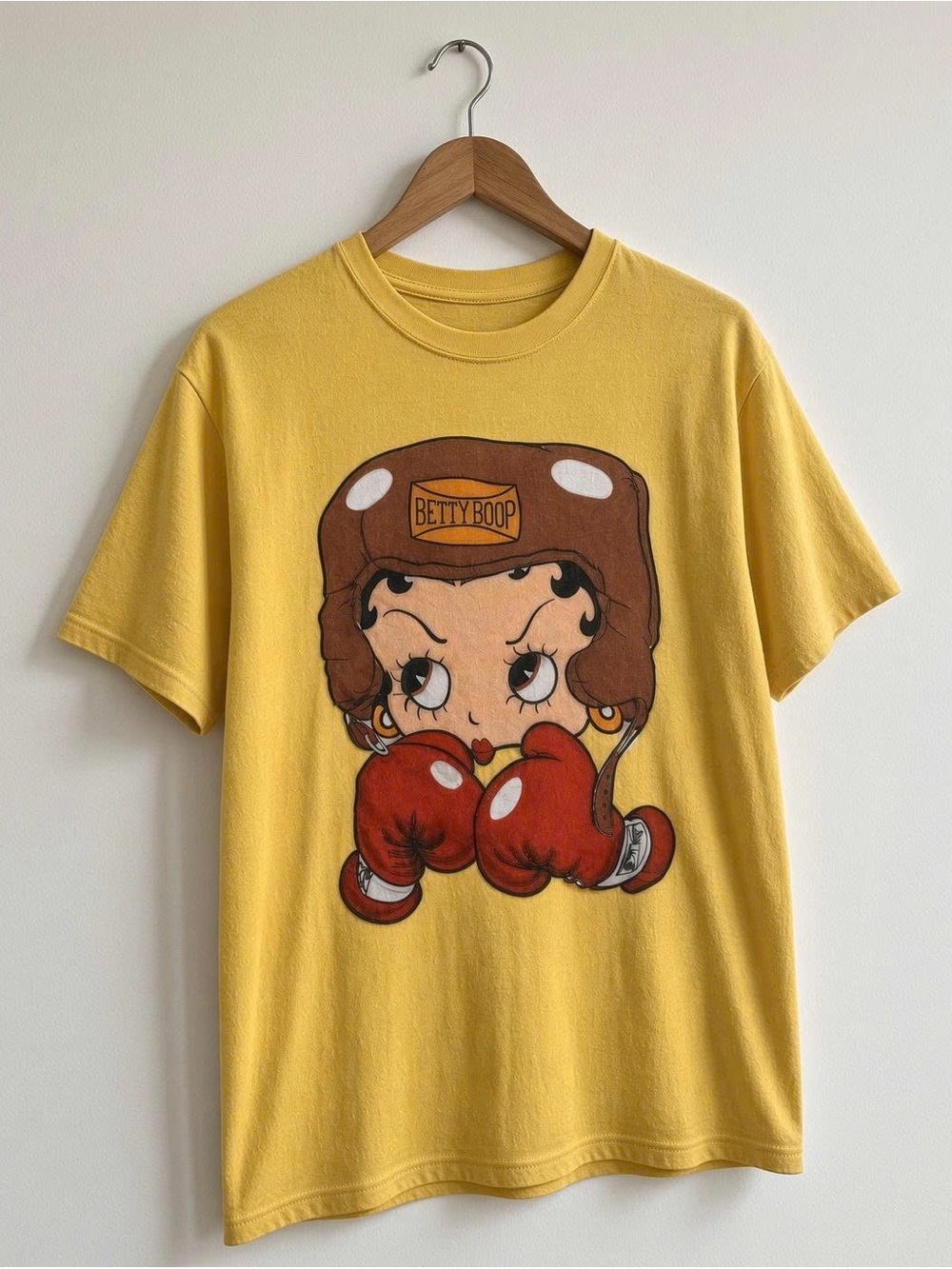 Gildan Yellow Betty Boop Boxing Graphic Tee